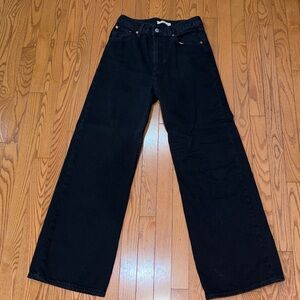 👖🖤 NWOT BLACK LEVI’S RIBCAGE WIDE LEG JEANS SIZE 27 🖤👖